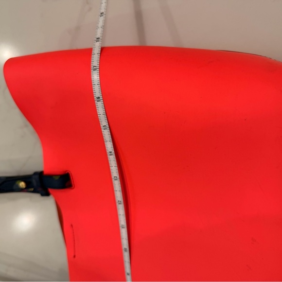 Fossil Neon Coral Tote Bag Large Shopper Beach Travel Bag Polka Dot Straps - Picture 5 of 6